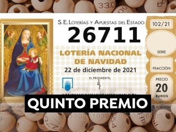 26.711, tercer quinto premio de la Lotería de Navidad 2021 26.711, tercer quinto premio de la Lotería de Navidad 2021