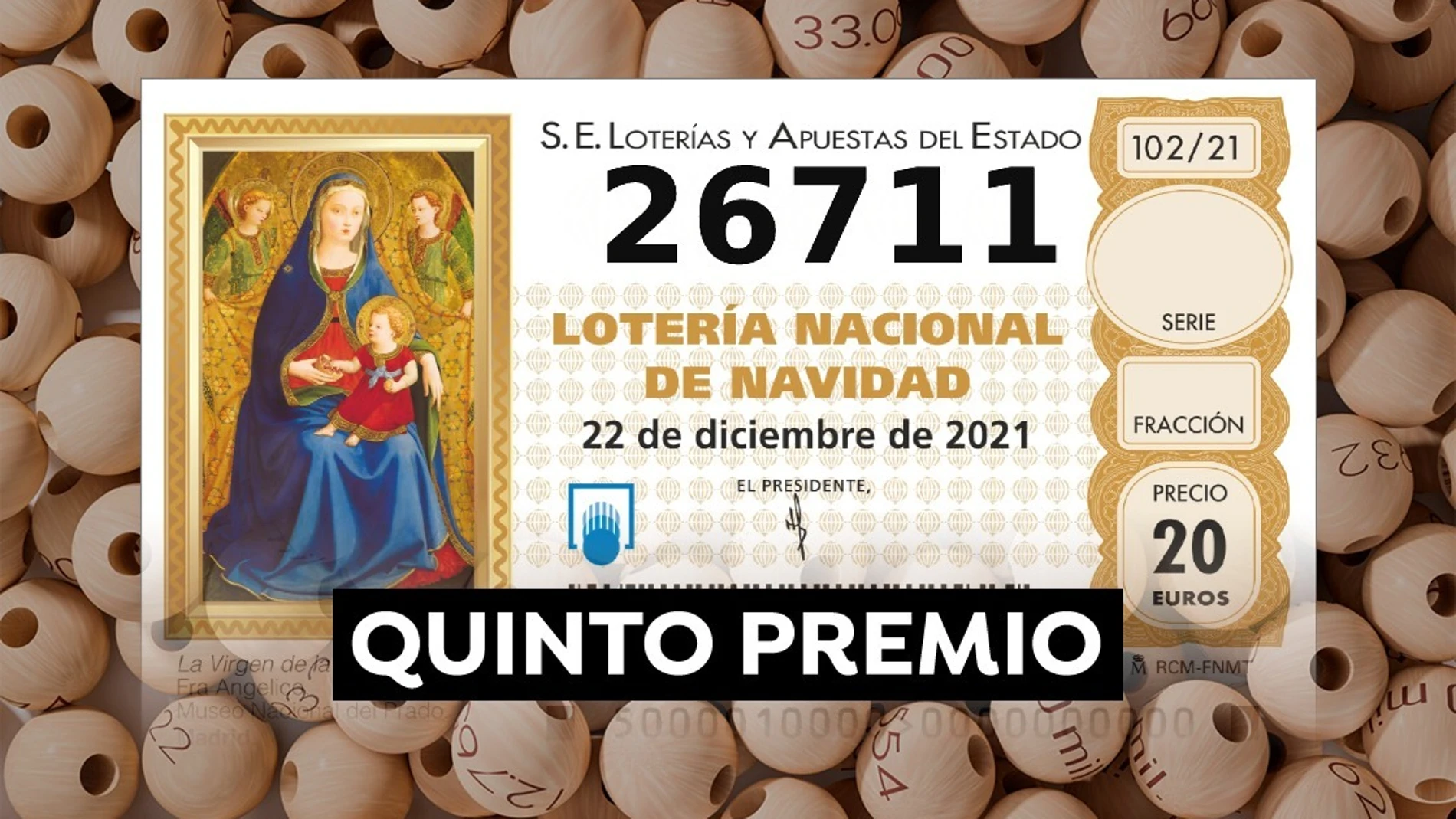 26.711, tercer quinto premio de la Lotería de Navidad 2021