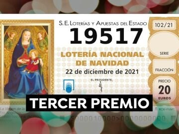 19.517. tercer premio de la Lotería de Navidad 2021