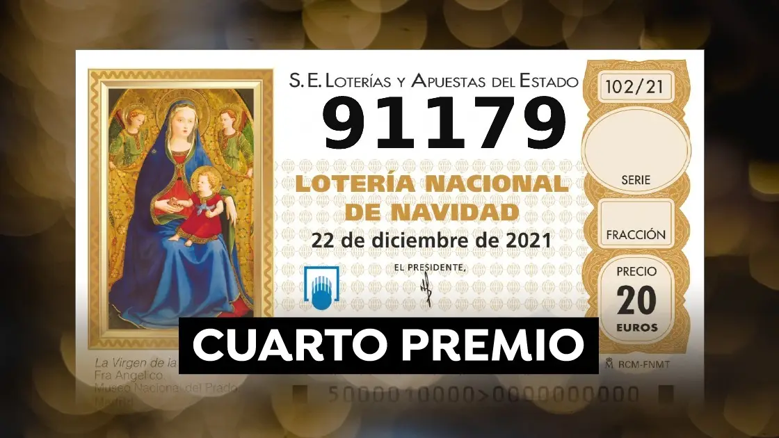 91.179, segundo cuarto premio de la Loter&iacute;a de Navidad 2021