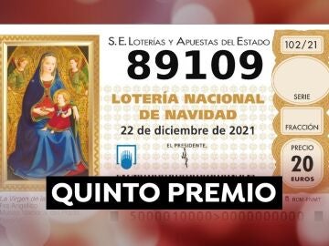 89.109, octavo quinto premio de la Lotería de Navidad 2021 89.109, octavo quinto premio de la Lotería de Navidad 2021