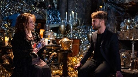 Helena Bonham Carter y Daniel Radcliffe en la reunión de 'Harry Potter'