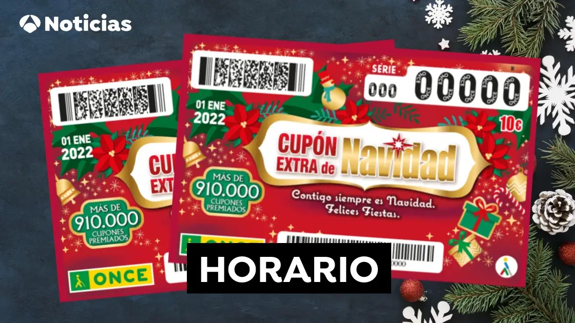 Hora del Sorteo del Cupón Extra de Navidad ONCE y dónde ver el sorteo en directo Hora del Sorteo del Cupón Extra de Navidad ONCE y dónde ver el sorteo en directo