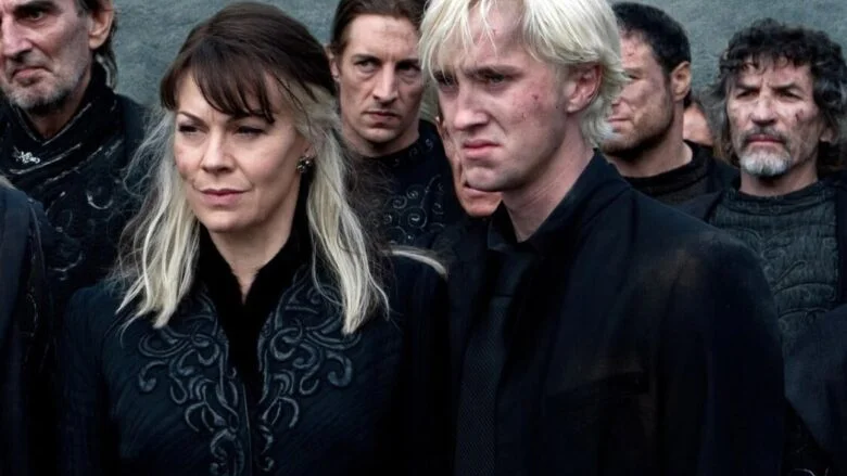 Helen McCrory y Tom Felton Helen McCrory y Tom Felton