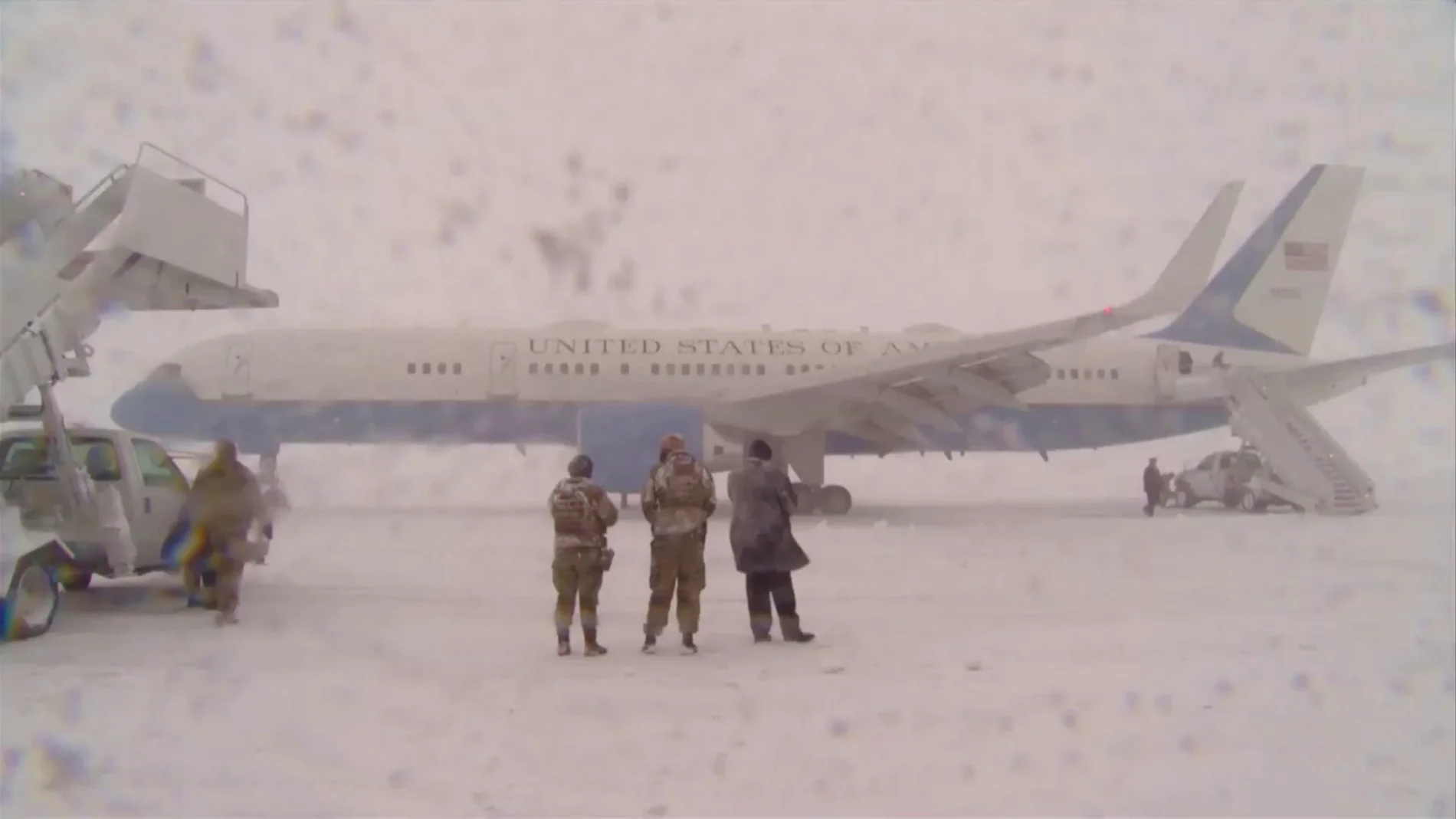 Joe Biden queda atrapado en el Air Force One por una tormenta de nieve en Maryland