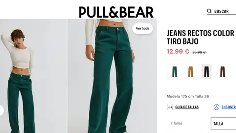 Jeans rectos color tiro bajo Jeans rectos color tiro bajo