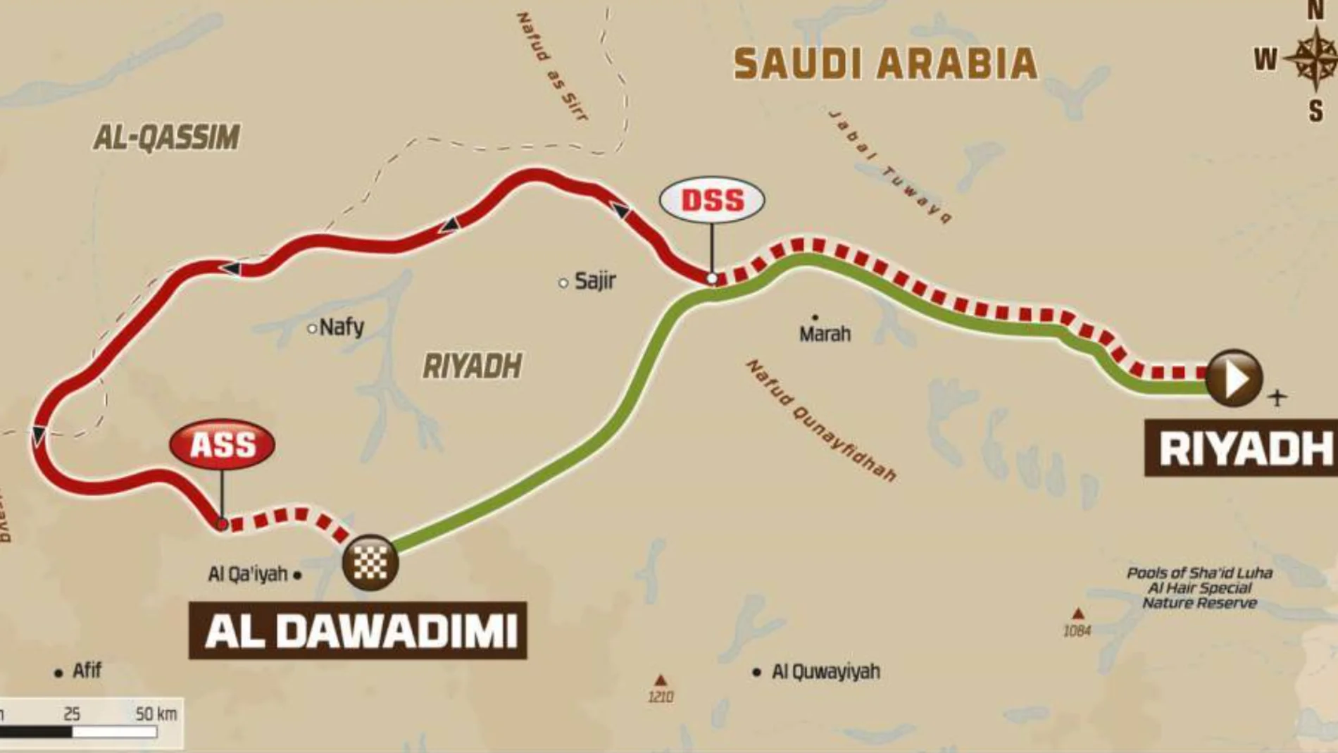 Rally Dakar 2022: Recorrido de la etapa 7 Riyadh &gt; Al Dawadimi