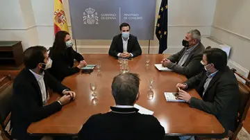 Alberto Garzón en la reunión con representantes de UPA Alberto Garzón en la reunión con representantes de UPA