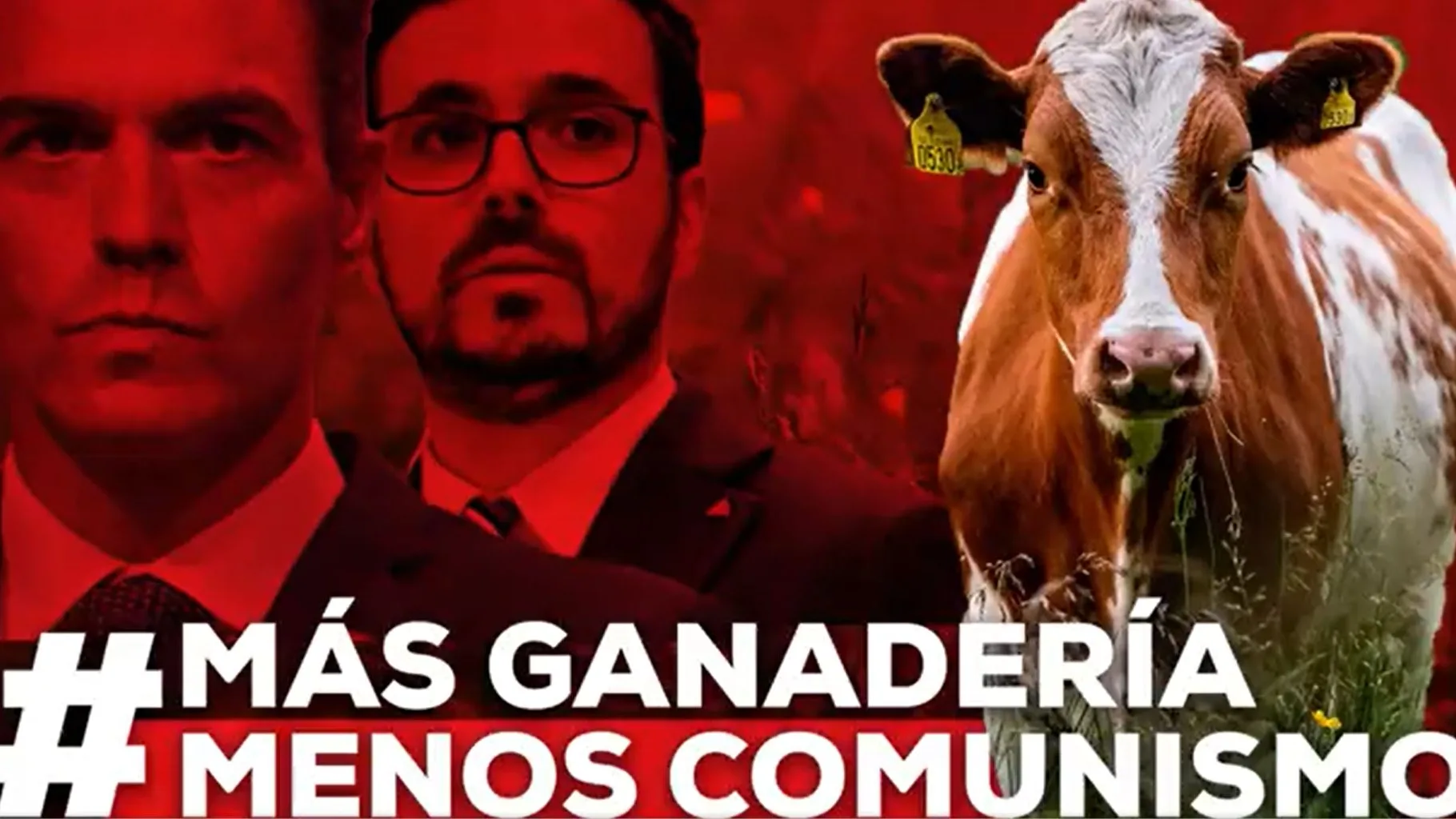 El Partido Popular lanza una campa&ntilde;a contra Alberto Garz&oacute;n bajo el lema "m&aacute;s ganader&iacute;a, menos comunismo"