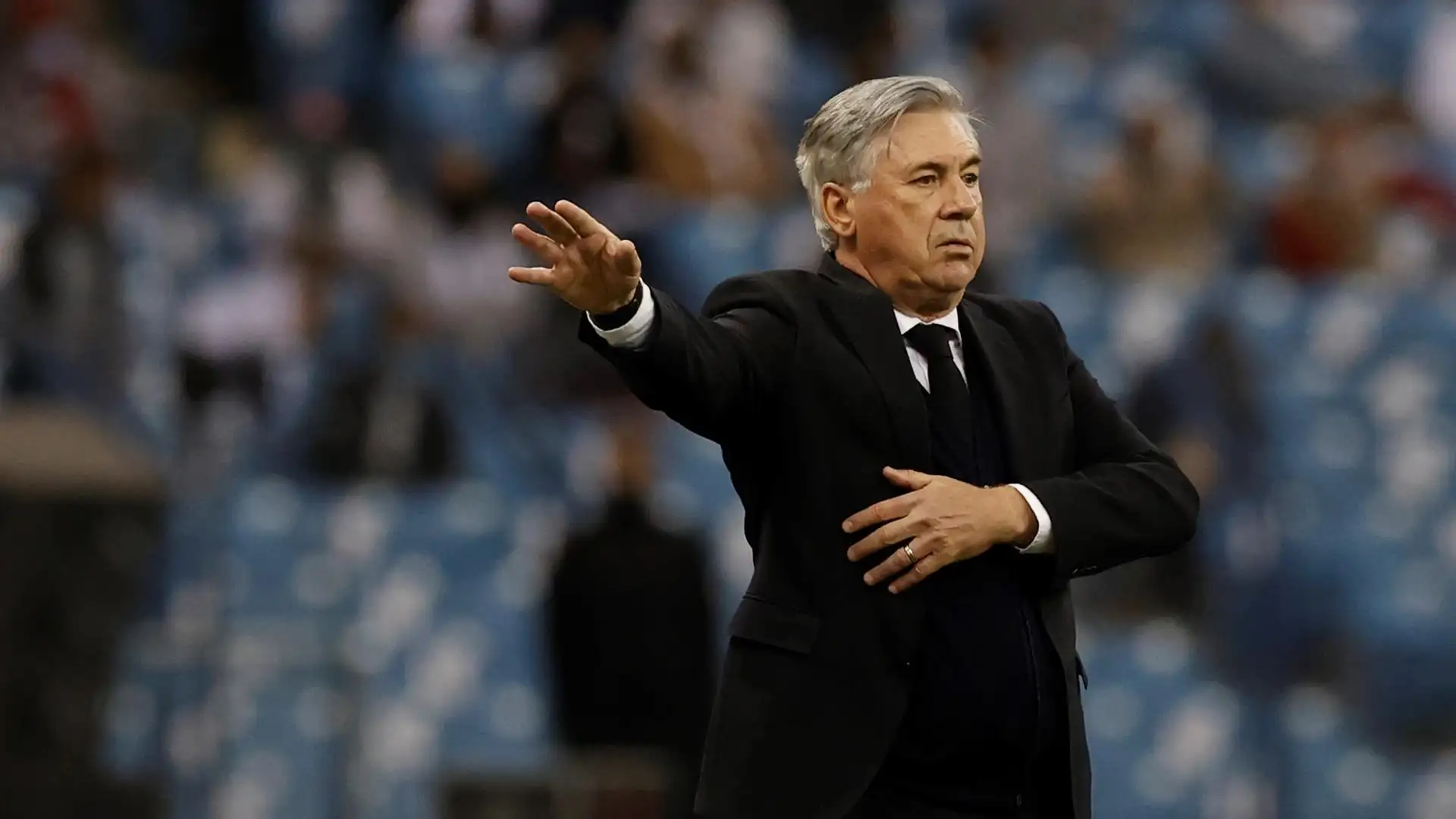Ancelotti, durante la final de la Supercopa