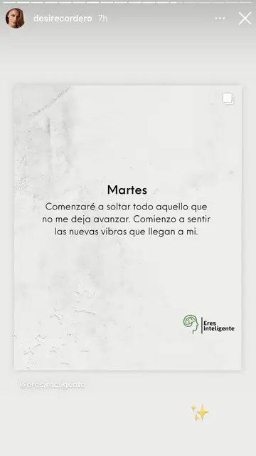 Desiré Cordero, la exnovia de Mario Casas, comparte este revelador mensaje tras ser pillada con Simone Susinna Desiré Cordero, la exnovia de Mario Casas, comparte este revelador mensaje tras ser pillada con Simone Susinna