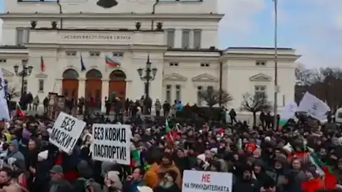 Protestas en Bulgaria por las restricciones de la COVID Protestas en Bulgaria por las restricciones de la COVID