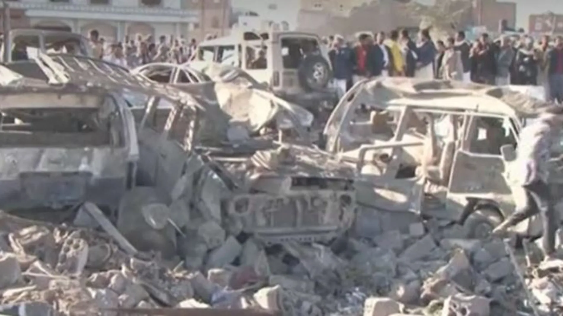 Resultado de bombardeos pasados sobre Yemen. 