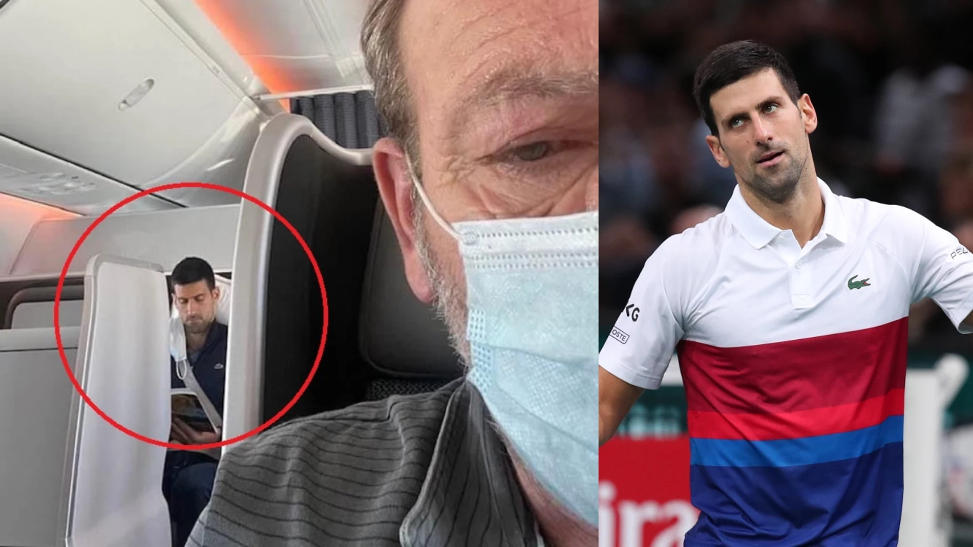 Novak Djokovic es grabado sin mascarilla en el avión en el que regresó a Serbia