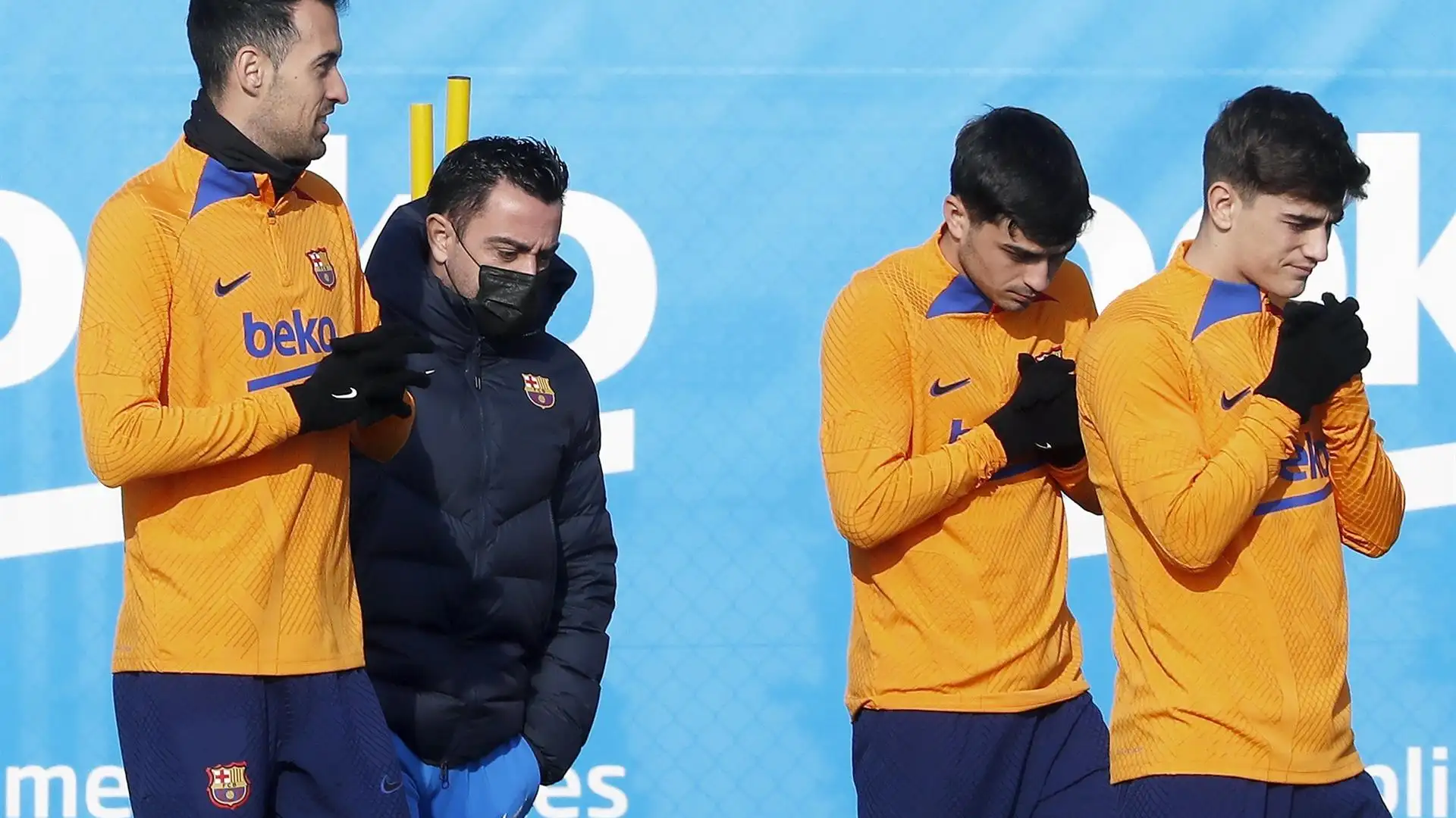 Xavi, durante el último entrenamiento Xavi, durante el último entrenamiento