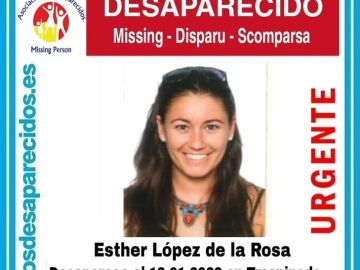 Cartel de la desaparición de Esther