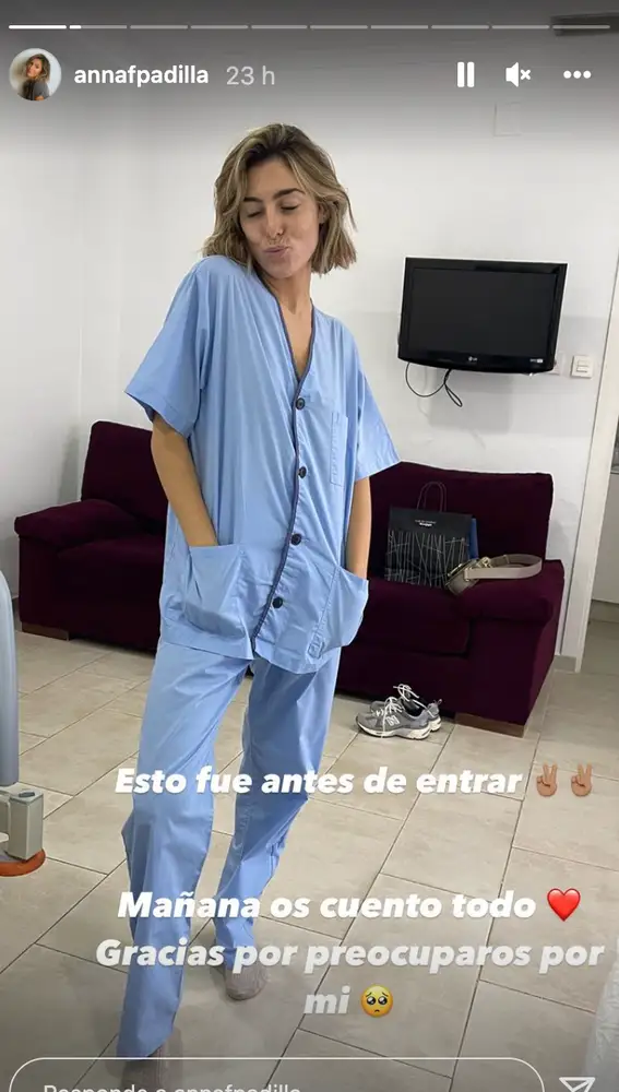 Anna Ferrer, minutos antes de entrar a quirófano