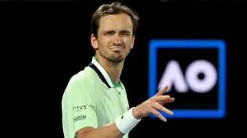 Daniil Medvedev, en su partido ante Nick Kyrgios en el Open de Australia