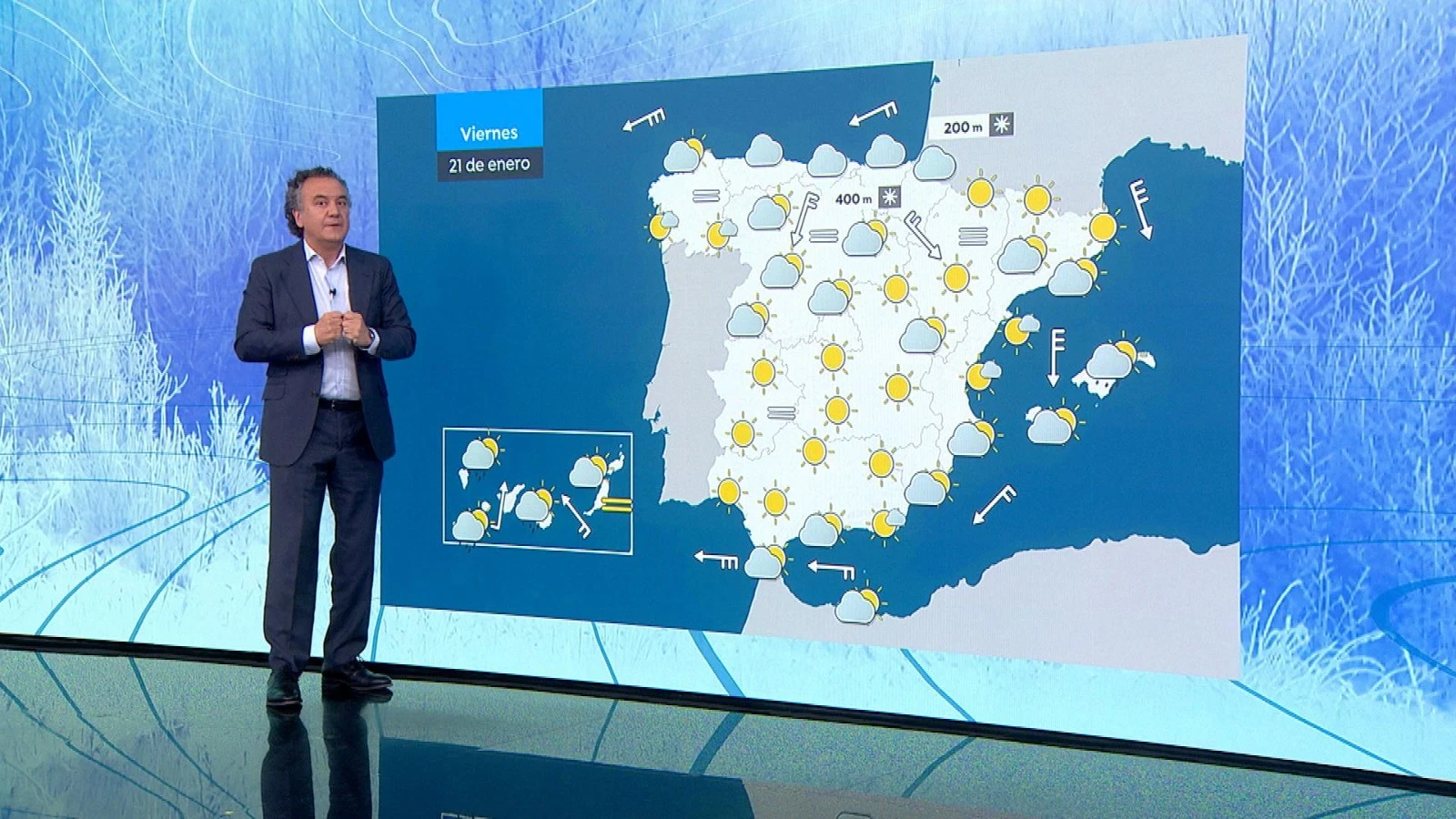 Nevadas en el extremo norte y heladas durante la ma&ntilde;ana, las m&aacute;ximas se sit&uacute;an en 13&ordm; en el centro