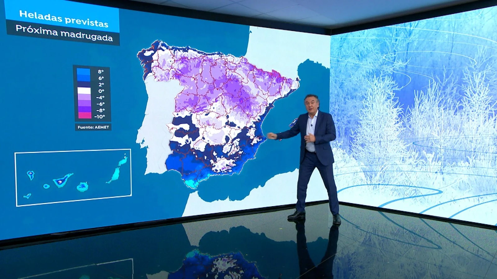 Temperaturas en negativo en el interior peninsular con lluvias d&eacute;biles en el norte