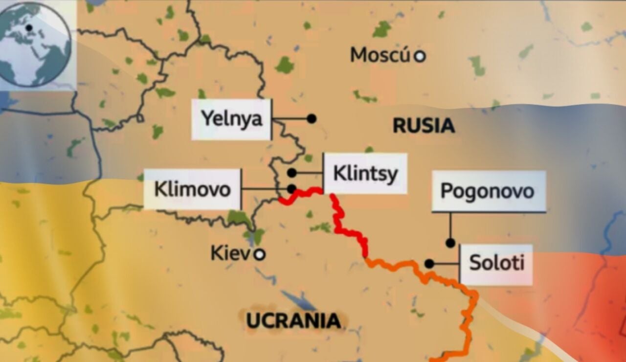 El mapa que representa la tensa situación entre Rusia y Ucrania, con el norte como punto débil