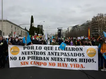 Manifestación en Madrid en protesta por la situación que sufre el mundo rural y sus actividades. 