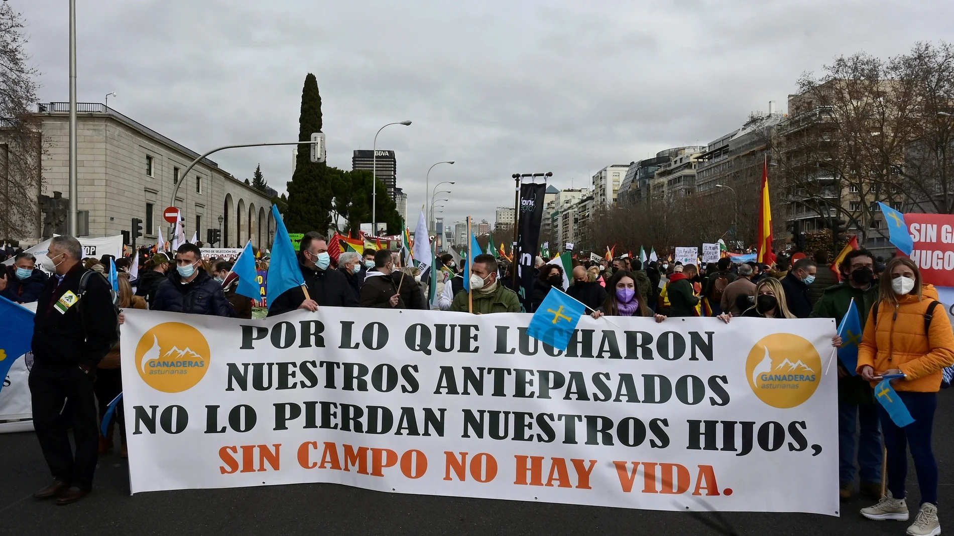 Manifestación en Madrid en protesta por la situación que sufre el mundo rural y sus actividades. 