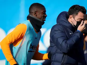 Dembelé, entrenando con el Barcelona Dembelé, entrenando con el Barcelona
