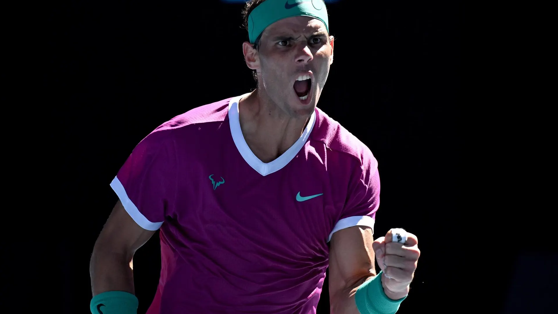 Rafa Nadal celebra un punto ante Shapovalov Rafa Nadal celebra un punto ante Shapovalov