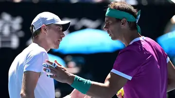Shapovalov y Rafa Nadal en el Open de Australia