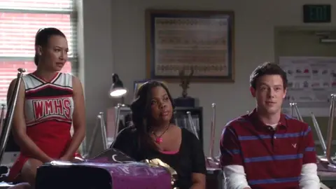 Naya Rivera, Amber Riley y Cory Monteith en 'Glee' Naya Rivera, Amber Riley y Cory Monteith en 'Glee'