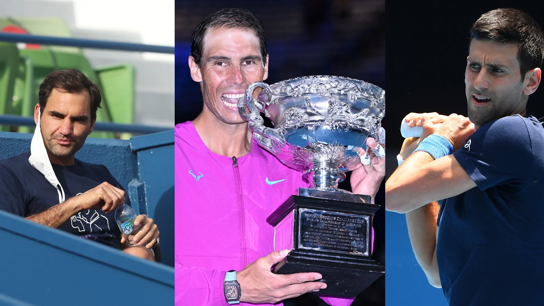 Los mensajes de felicitación de Roger Federer y Novak Djokovic a Nadal tras ganar su 21º Grand Slam