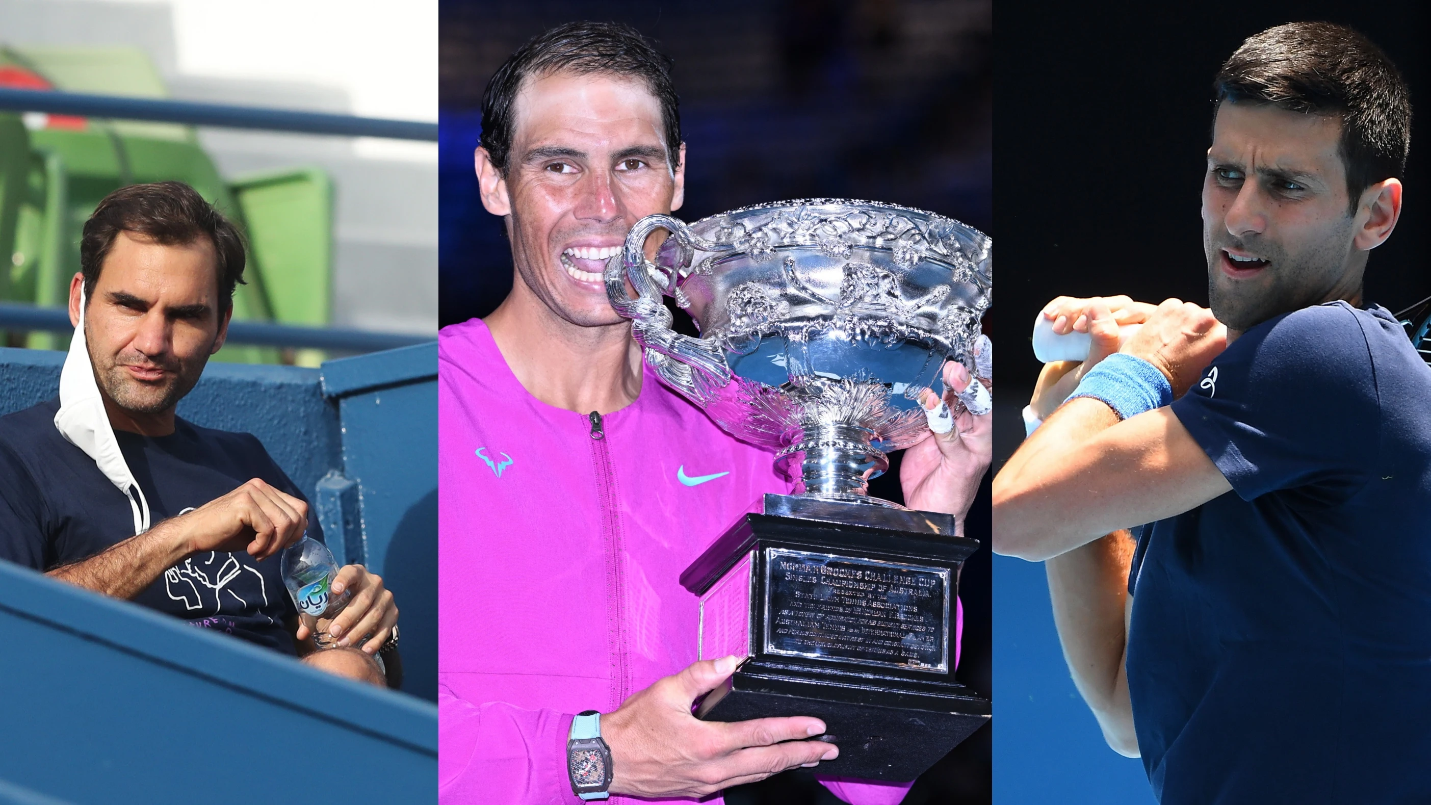 Los mensajes de felicitaci&oacute;n de Roger Federer y Novak Djokovic a Nadal tras ganar su 21&ordm; Grand Slam