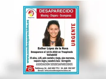A3 Noticias Fin de Semana (30-01-22) Las pistas e incógnitas por resolver en la desaparición de Esther López de la Rosa en Traspinedo, Valladolid A3 Noticias Fin de Semana (30-01-22) Las pistas e incógnitas por resolver en la desaparición de Esther López de la Rosa en Traspinedo, Valladolid