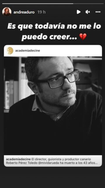 Andrea Duro reacciona a la muerte de Roberto Pérez Toledo