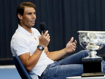 Rafa Nadal, en rueda de prensa