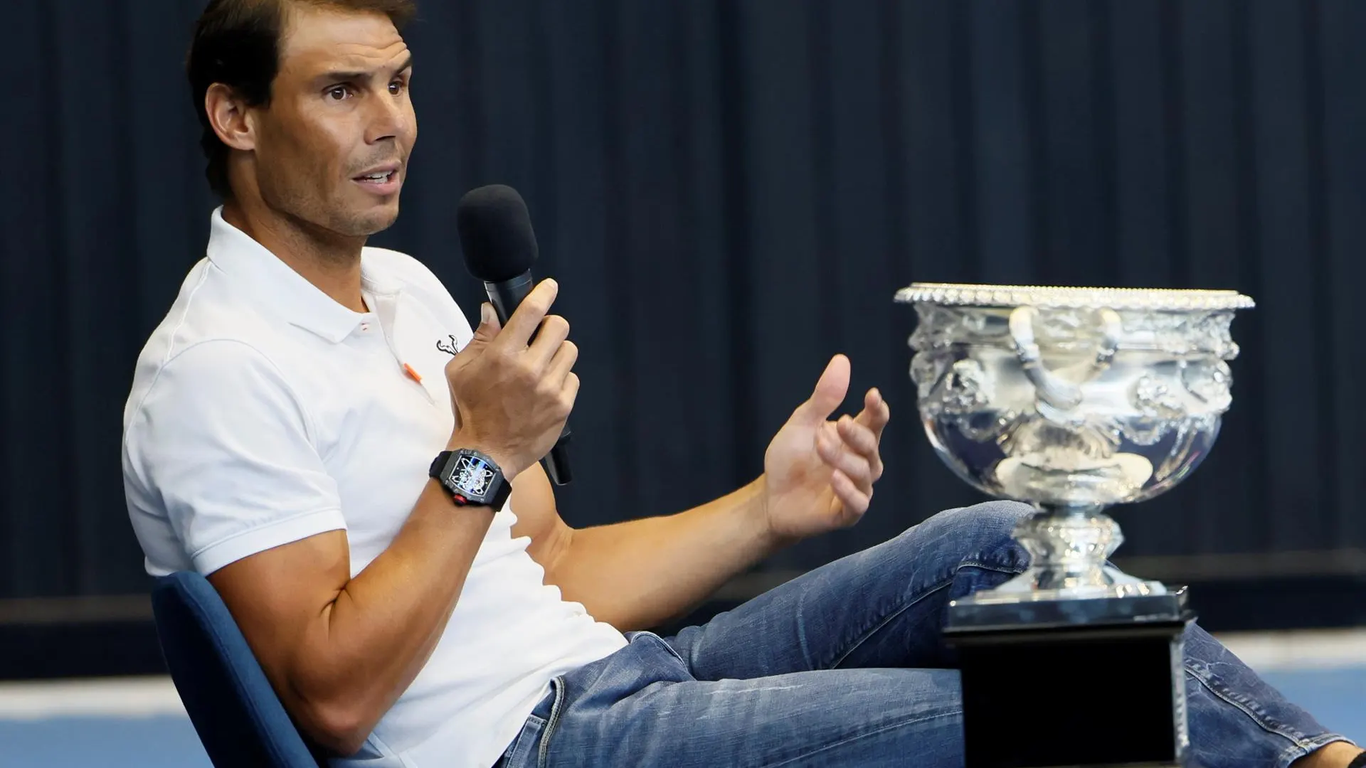 Rafa Nadal, en rueda de prensa