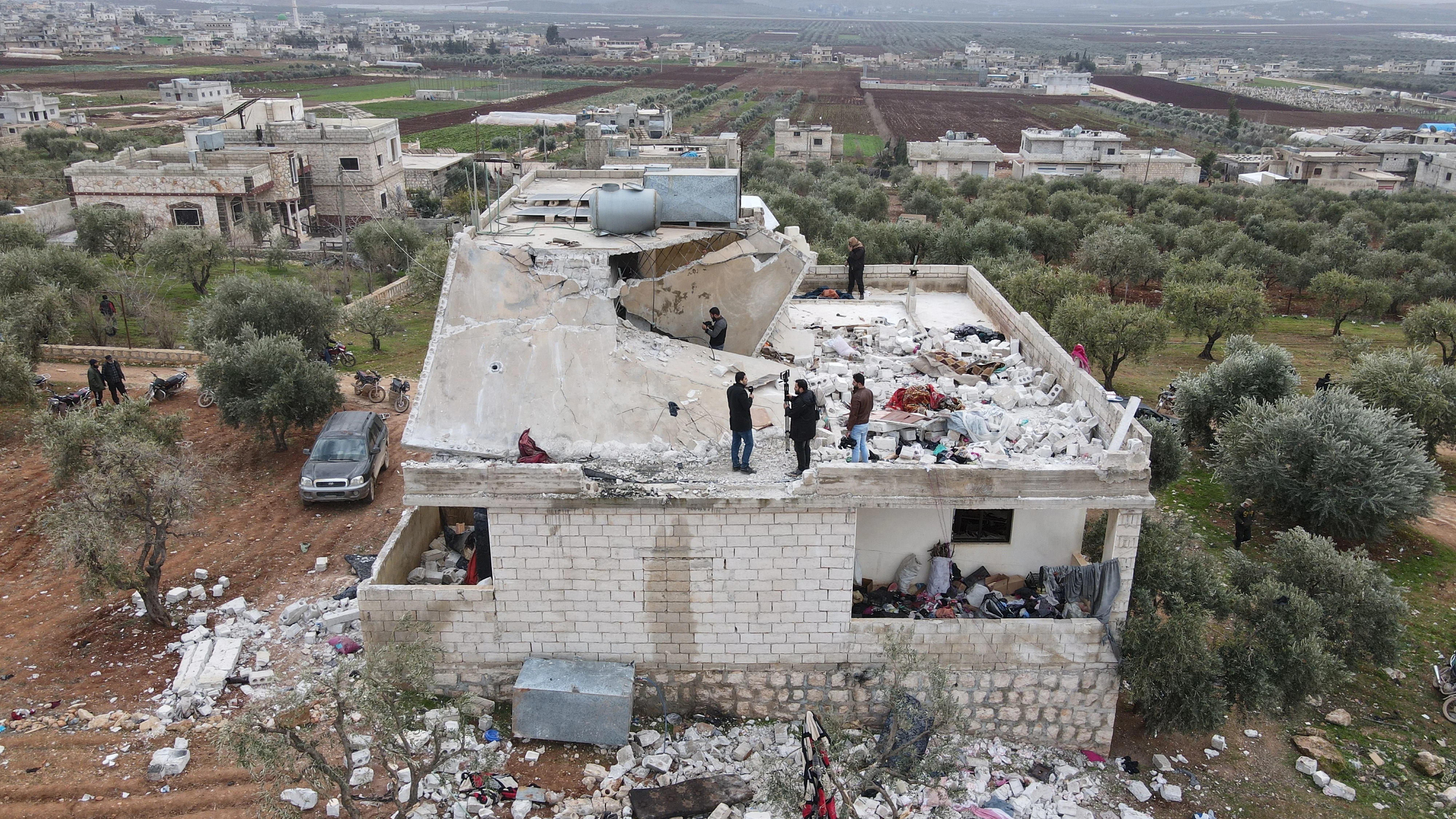 Daños causados en la operación militar de las Fuerzas Especiales de EE.UU., en Atma, Siria Daños causados en la operación militar de las Fuerzas Especiales de EE.UU., en Atma, Siria