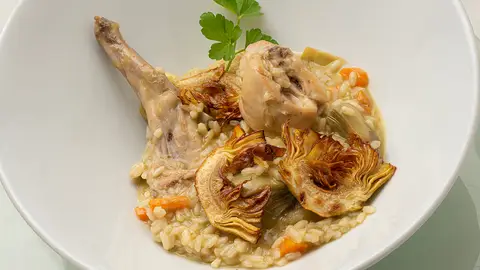 Karlos Arguiñano: receta de risotto de carne de conejo con alcachofas Karlos Arguiñano: receta de risotto de carne de conejo con alcachofas