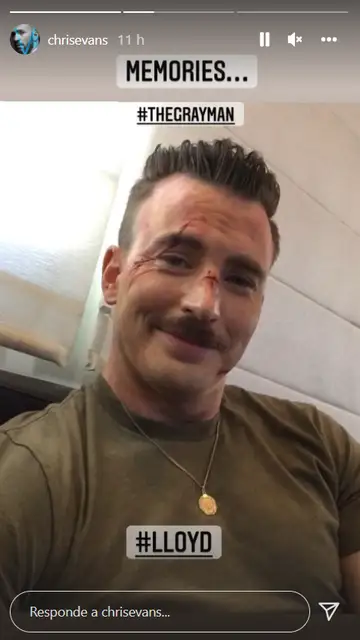 Chris Evans con su look en 'The Gray Man' Chris Evans con su look en 'The Gray Man'