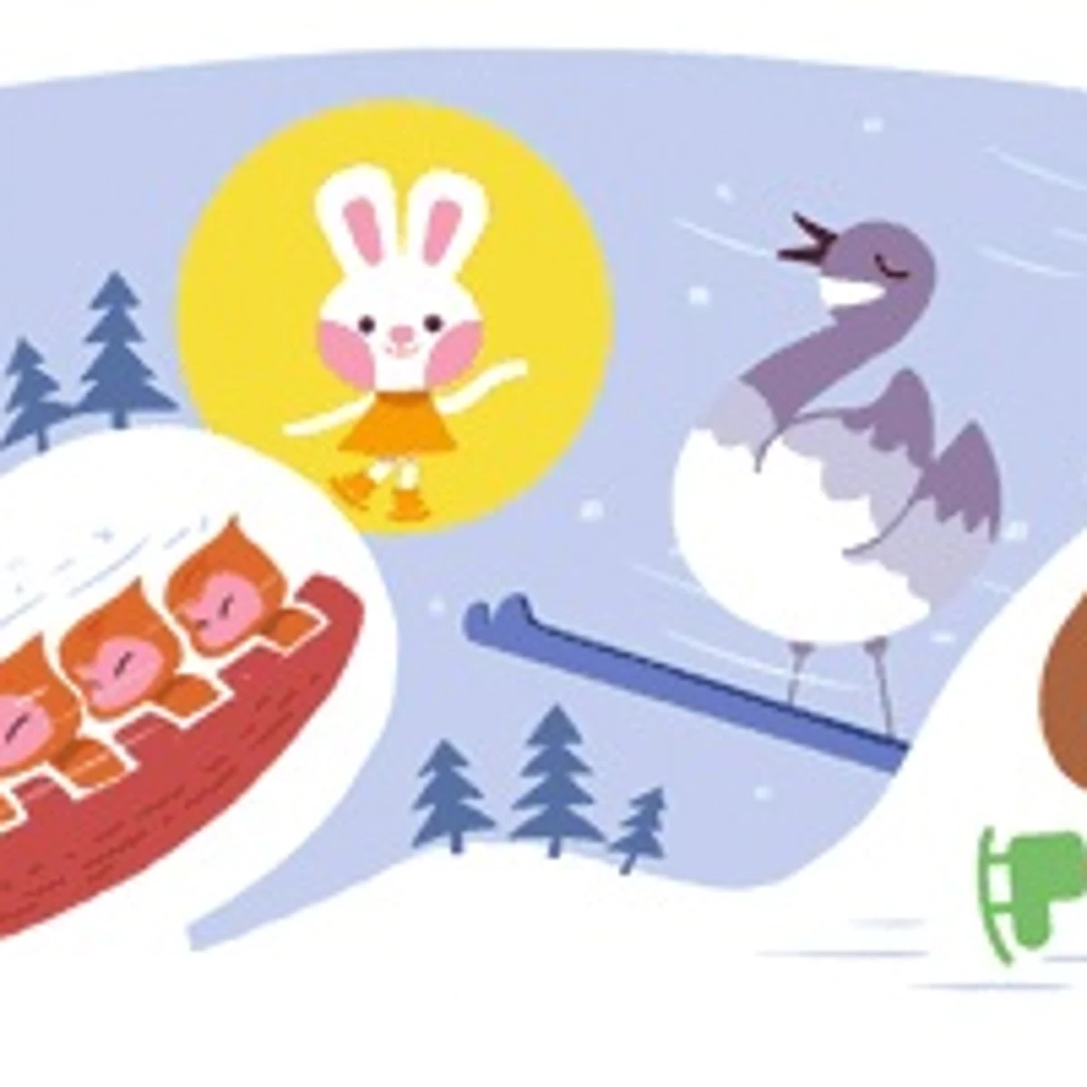 Google assinala o início dos Jogos Olímpicos de Inverno 2022 com o doodle.