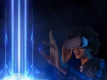 Mujer con gafas de realidad virtual Mujer con gafas de realidad virtual