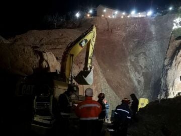 Vista de las labores del rescate del niño Rayan