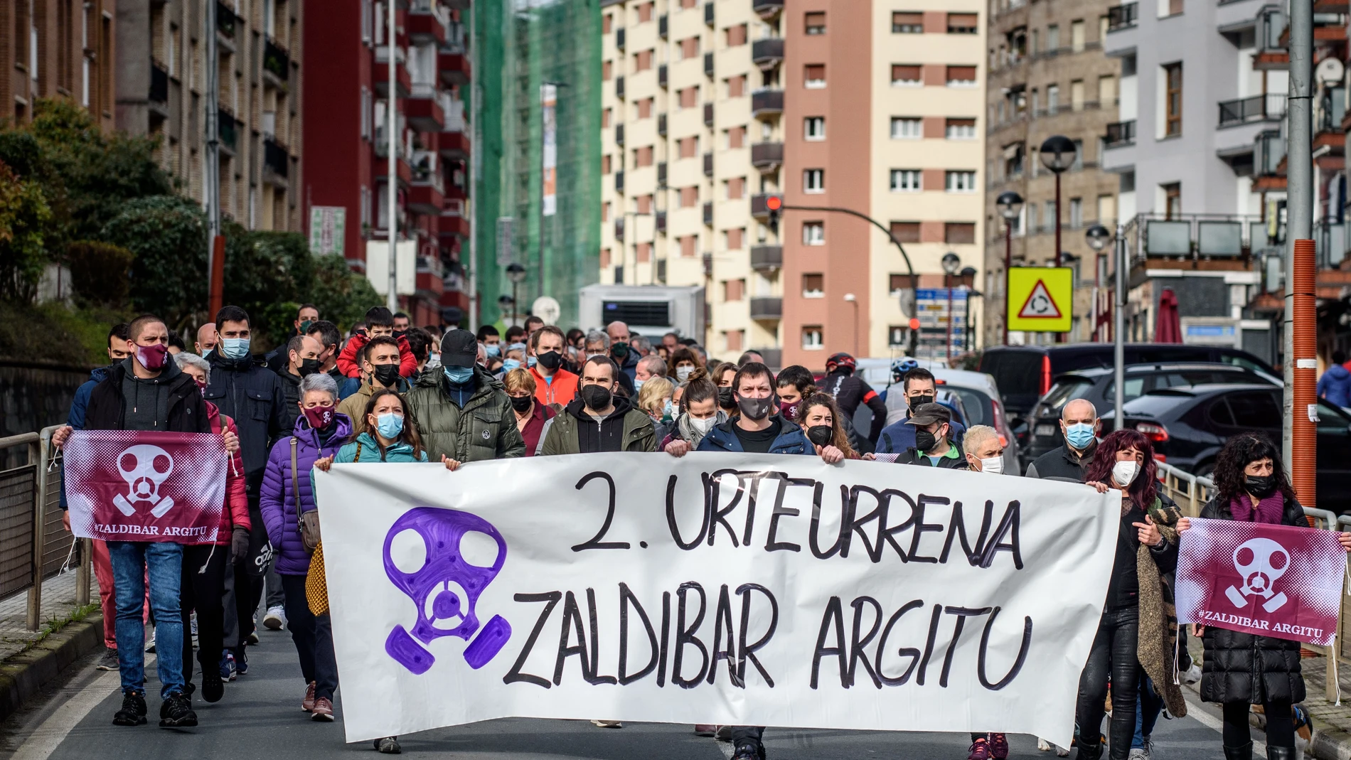 Manifestación en Ermua para conmemorar este domingo el segundo aniversario de la catástrofe del vertedero de Zaldibar. 