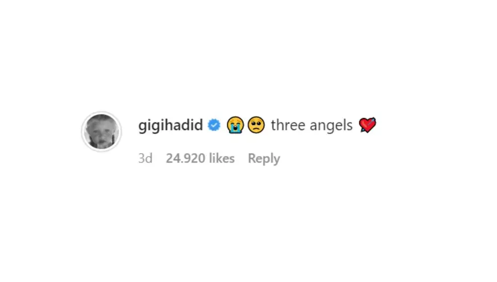 Comentario de Gigi Hadid