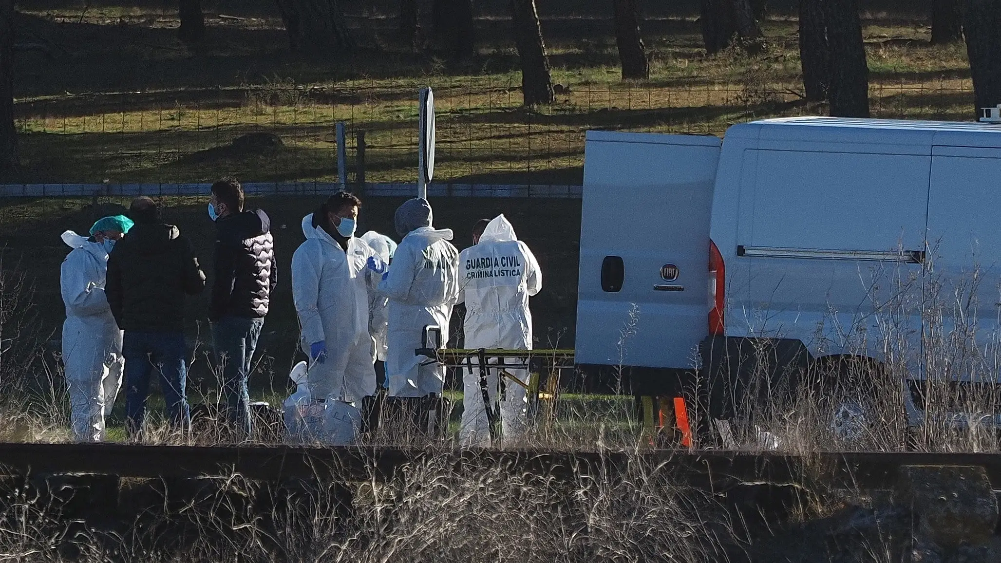 Efectivos de la policía científica de la Guardia Civil ayer donde apareció el cuerpo de la joven Esther López, en Traspinedo Efectivos de la policía científica de la Guardia Civil ayer donde apareció el cuerpo de la joven Esther López, en Traspinedo