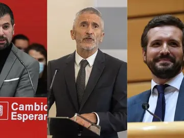 Luis Tudanca, Fernando Grande-Marlaska y Pablo Casado Luis Tudanca, Fernando Grande-Marlaska y Pablo Casado