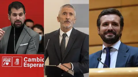 Luis Tudanca, Fernando Grande-Marlaska y Pablo Casado Luis Tudanca, Fernando Grande-Marlaska y Pablo Casado