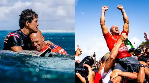Kelly Slater, tras ganar el Billabong Pipe Masters 2022 Kelly Slater, tras ganar el Billabong Pipe Masters 2022