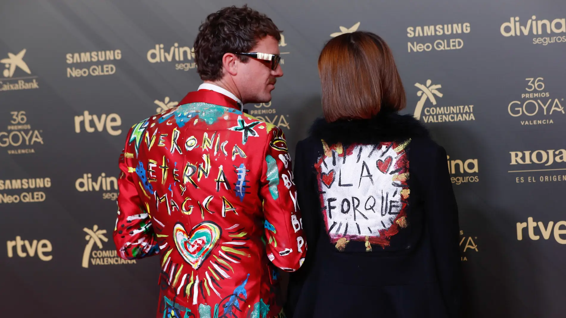 Macarena Gómez y su marido, Aldo Comas, en la alfombra roja de los Premios Goya 2022